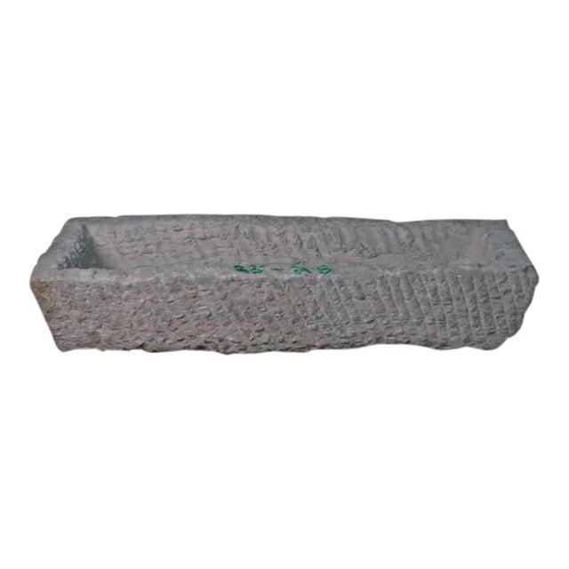 32" Inch Long Hand Chiseled Stone Trough 24-25 For Sale
