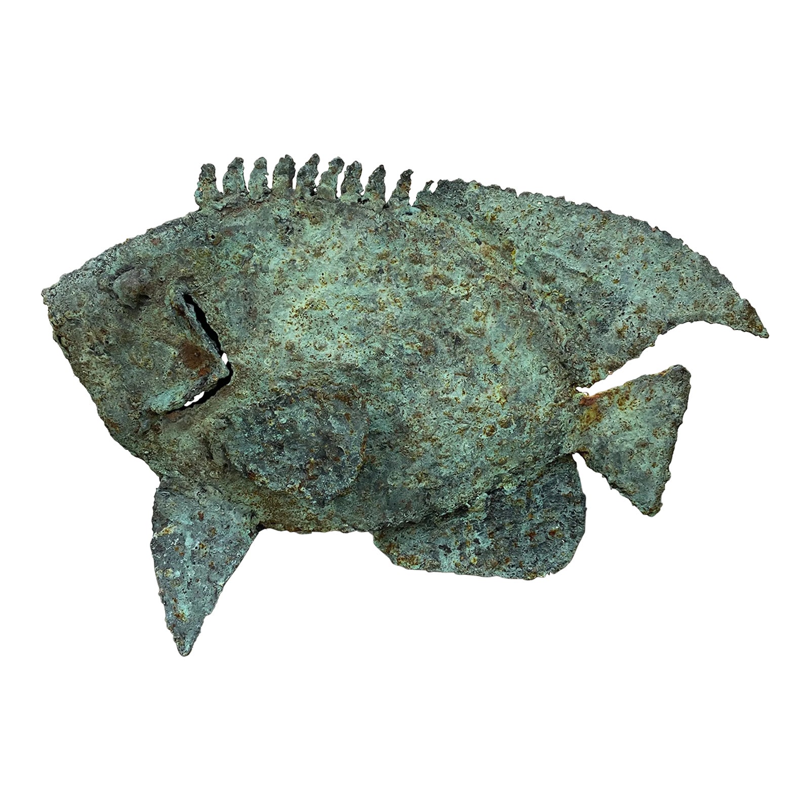 Early 21st Century Bronze Artist Made Brutalist Style Fish