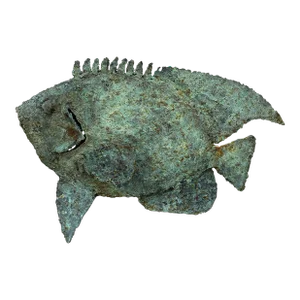 Early 21st Century Bronze Artist Made Brutalist Style Fish Sculpture