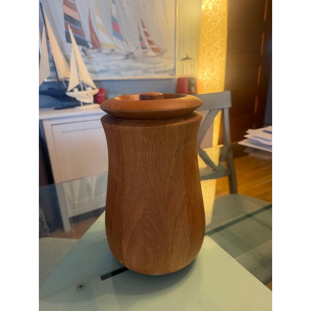 Mid century Dansk teakwood wine cooler by Jens Quistgaard. H: 12.5” W: 8”