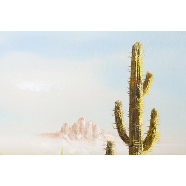 American Vintage Framed Oil on Canvas Arizona Desert Southwest Landscape Painting For Sale - Image 3 of 9