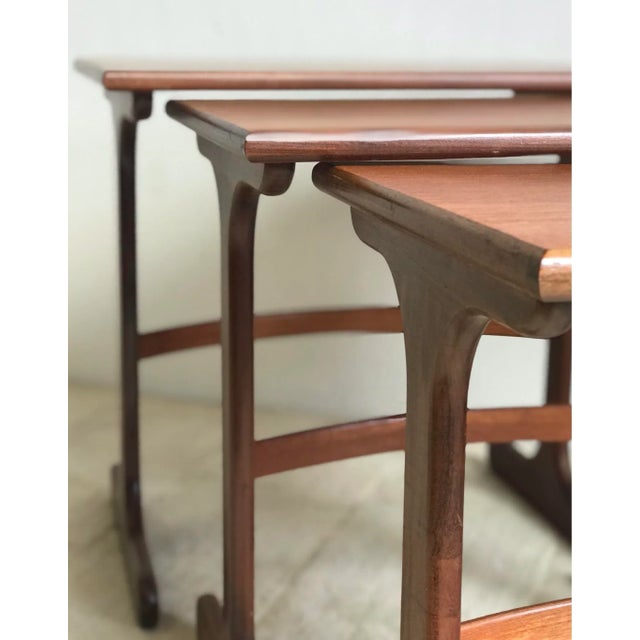 Brown Teak Nesting Tables by Victor Wilkins for G-Plan, 1960s, Set of 3 For Sale - Image 8 of 11