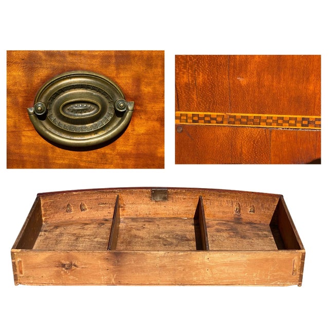 18th Century Antique Massachusetts Mahogany Bow Front Chest of Drawers For Sale - Image 9 of 13