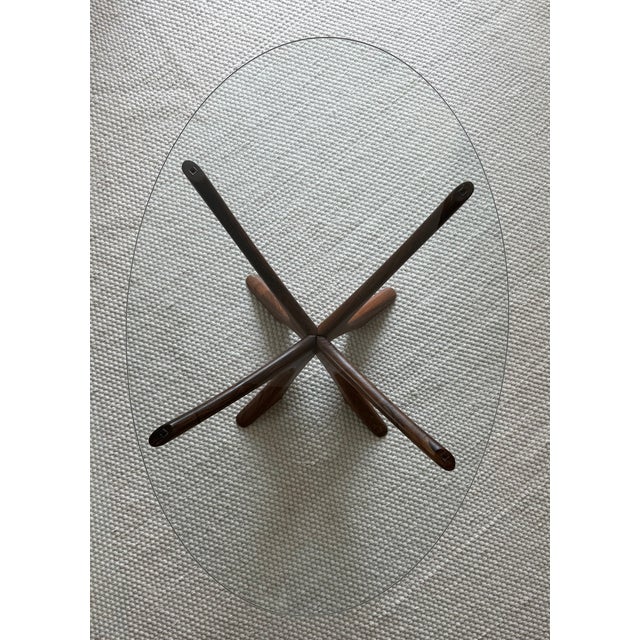 Wood Mid-Century Danish Oval Glass Coffee Table by Illum Wikkelsø, 1960s For Sale - Image 7 of 17