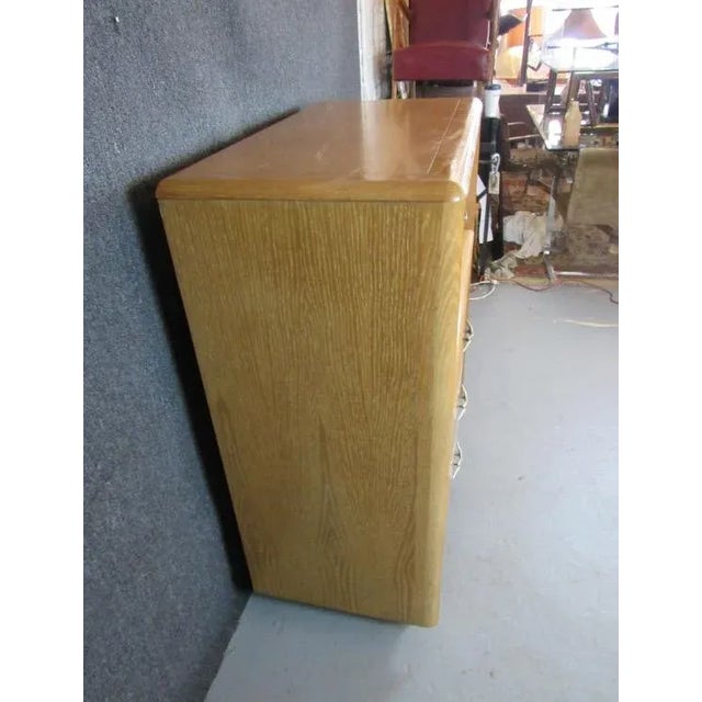 Wood Mid 20th Century Vintage Kent Coffey "The Sentry" White Oak HighBoy For Sale - Image 7 of 12