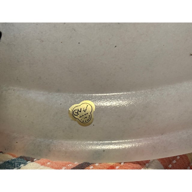 Vianne Glass Co. Vintage Fredrick Ramond Semi-Flush Ceiling Light Fixture With French Vianne Glass Shade For Sale - Image 4 of 4