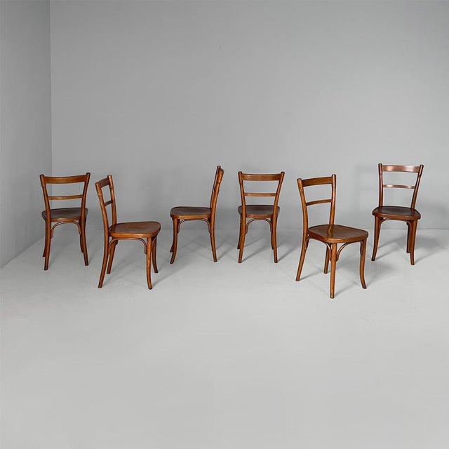 Austrian Chairs in Wood from Thonet, 1930s, Set of 6 For Sale - Image 12 of 12