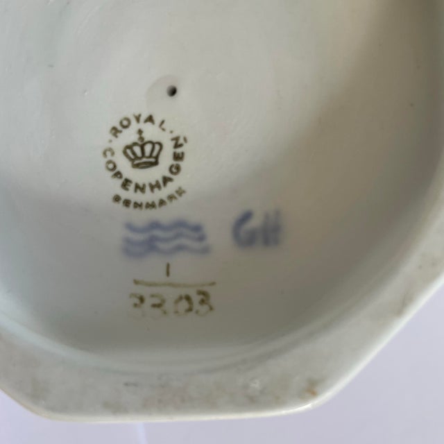 1950s Vintage Royal Copenhagen Blue Fluted Musselmalet Riflet Candle Sticksr - a Pair For Sale - Image 5 of 5