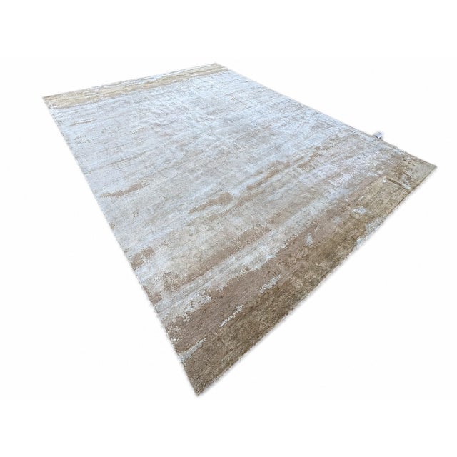 Rh Suvali Silk & Wool Rug – 10' × 14' Wheat Multi | 90% Silk | Hand-Knotted | 84 Persian Knots Per Square Inch For Sale - Image 13 of 18