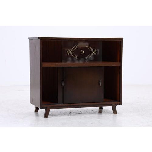 Mid-Century Chest of Drawers with Glass Sliding Doors For Sale - Image 4 of 16
