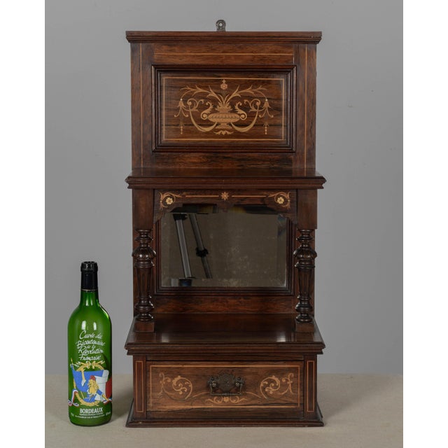 19th Century English Edwardian Marquetry Shelf With Drawer For Sale - Image 10 of 10