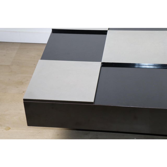 Wood Vintage Coffee Table in Lacquered Wood and Aluminum, 1970s For Sale - Image 7 of 16