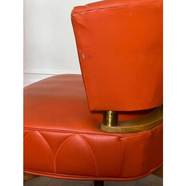 1960s Set of 3 Faux Leather Swivel Lounge Chairs Attributed to Kroehler For Sale - Image 14 of 18