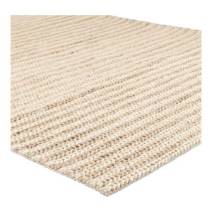 Part & Parcel Goods Jute Sample Braid Rug, 6"x6", Natural Stripe