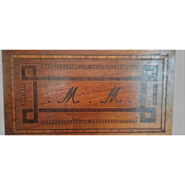 Wood Antique Inlaid Wall Mirror with Case, 1890s For Sale - Image 7 of 18
