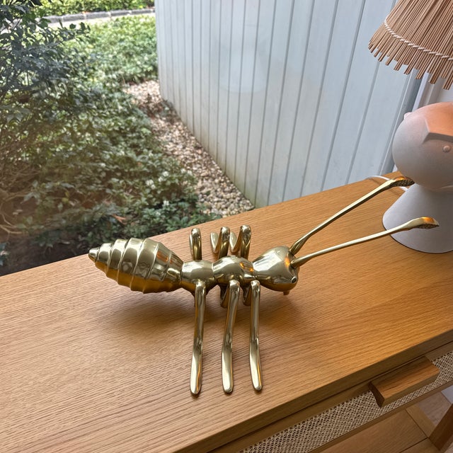 Oversized and dramatic polished gold cast aluminum ant sculpture by Nima Oberoi for her modern fauna collection for...