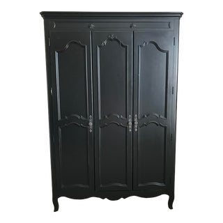 Young America Stanley Ma Marie Black Wooden Armoire For Sale