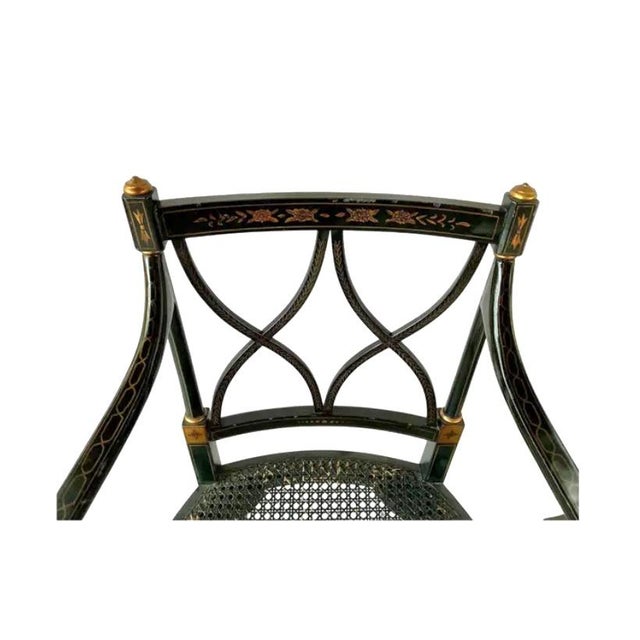 Regency Style Painted Armchairs, a Pair For Sale - Image 11 of 16
