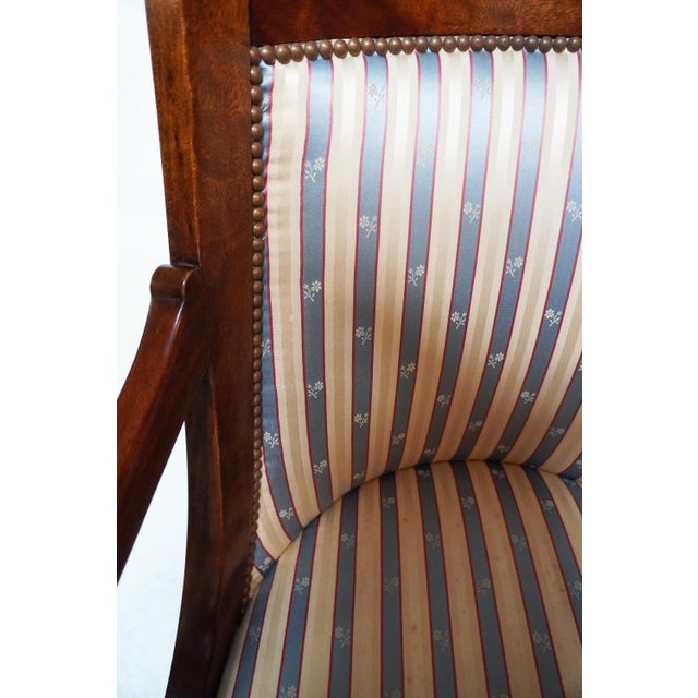 Mid 20th Century Empire Style Barrel Back Armchair With Swan Head Detail For Sale - Image 13 of 16