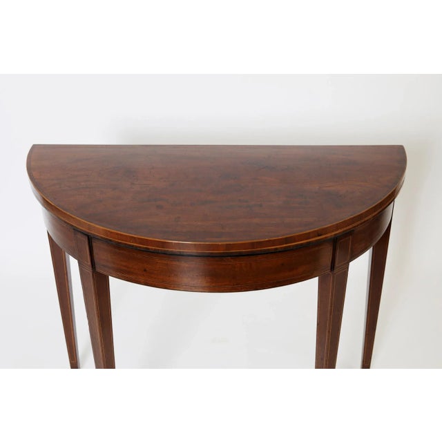 19th Century Demi Lune Card Table For Sale - Image 9 of 10