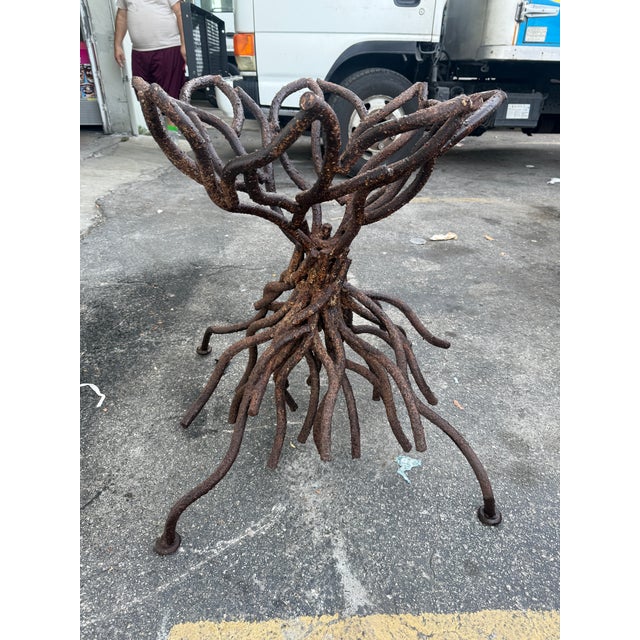 Metal George Dell Inc Twisted Wrought Iron Tree Branch Dining Table Unsigned For Sale - Image 7 of 15