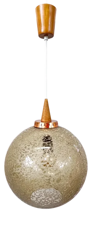 Large Vintage Smoked Glass Spherical Pendant Lamp by Doria Leuchten, 1960s