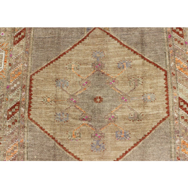 Colorful Turkish Gallery Runner With Multi-Medallion Design & Unique Colors 4'6 X 13'7 For Sale - Image 10 of 12