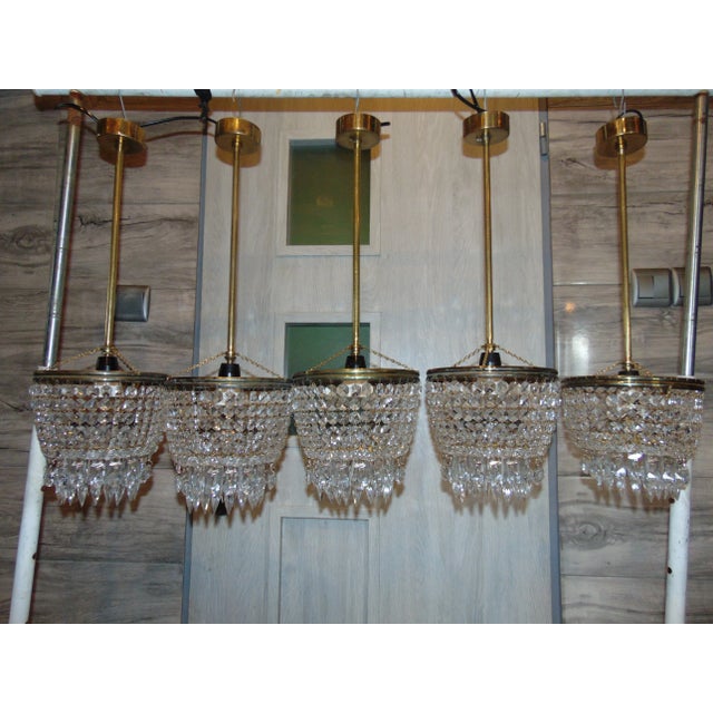 Antiqued Glass & Brass Pendant, 1970s For Sale - Image 10 of 11