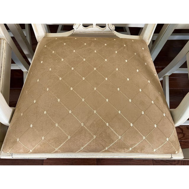 Late 20th Century Set of 8 Hickory Chair Chippendale Dining Chairs From Mount Vernon Collection Custom Painted in Cream White For Sale - Image 5 of 12