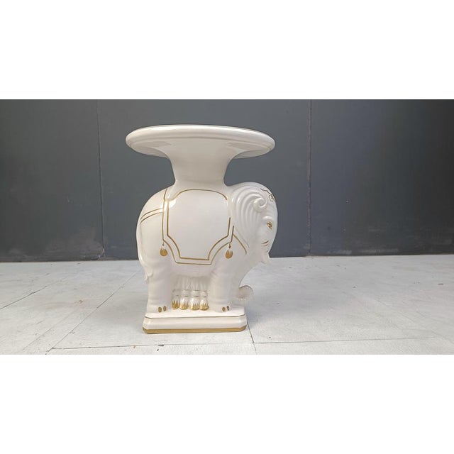 Vintage Hollywood Regency Elephant Plant Stand, 1960s For Sale - Image 10 of 13