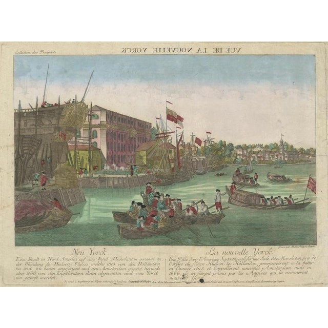 Optical View of New York City Manhattan Harbor, 1775, Paper For Sale - Image 3 of 10