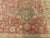 A hand knotted wool pile rug in super fine quality. Terra Cota field within very light green border.