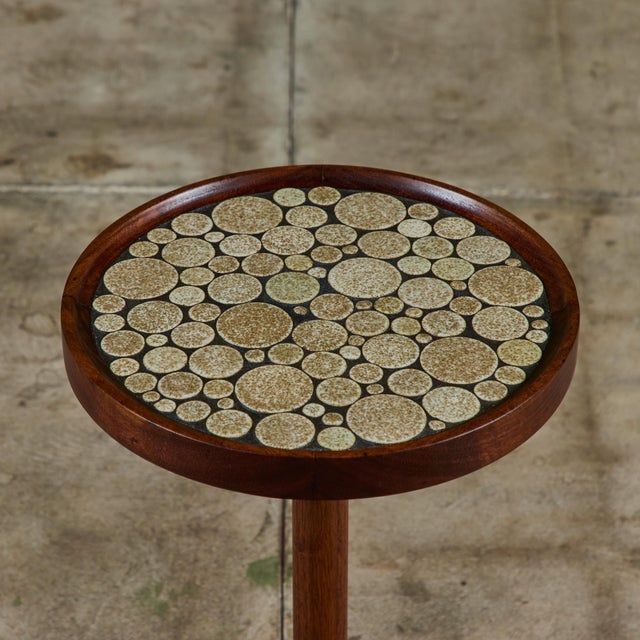 Gordon & Jane Martz Speckle Glazed Mosaic Tile Drink Table For Sale - Image 9 of 14