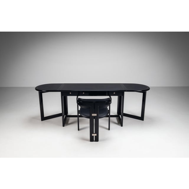 1970s Drop Leaf Desk with Pamplona Chair by Augusto Savini for Pozzi, Italy, 1970s For Sale - Image 5 of 18