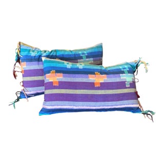 1980s Sari Lumbar Pillows- a Pair For Sale