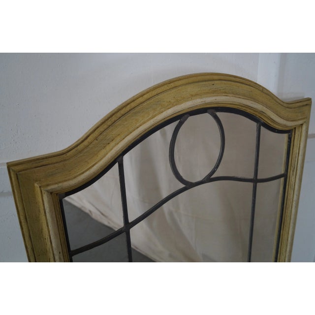 1980s Vintage Cerused Oak Frame Leaded Glass Mirror For Sale - Image 5 of 10