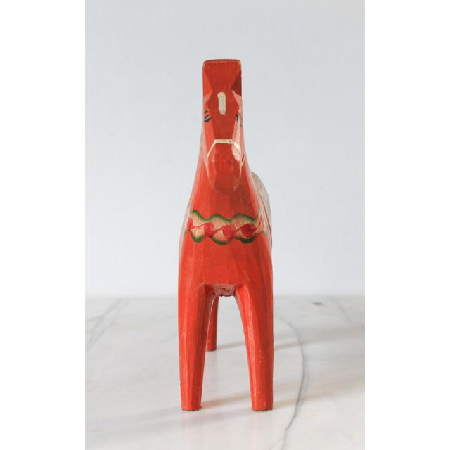 Mid-Century Modern Vintage Traditional Swedish Dala Horse Figure For Sale - Image 3 of 12