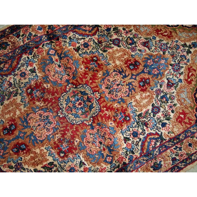 1910s 1910s, Handmade Antique Persian Kerman Rug 3.1' X 5.4' For Sale - Image 5 of 7