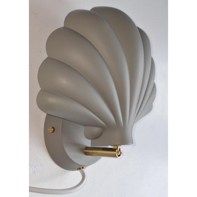 Vintage Glare-Free Wall Lamp in Grey Lacquered Metal with Brass Brackets, 2010s For Sale - Image 4 of 7