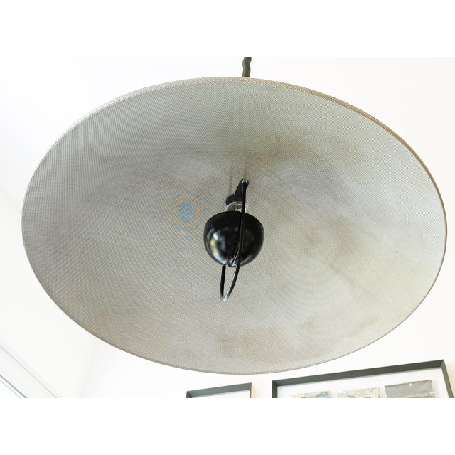 1970s Large Black Painted and Perforated Metal Pendant Lamp by Orni Halloween for Artemide, 1970s For Sale - Image 5 of 18