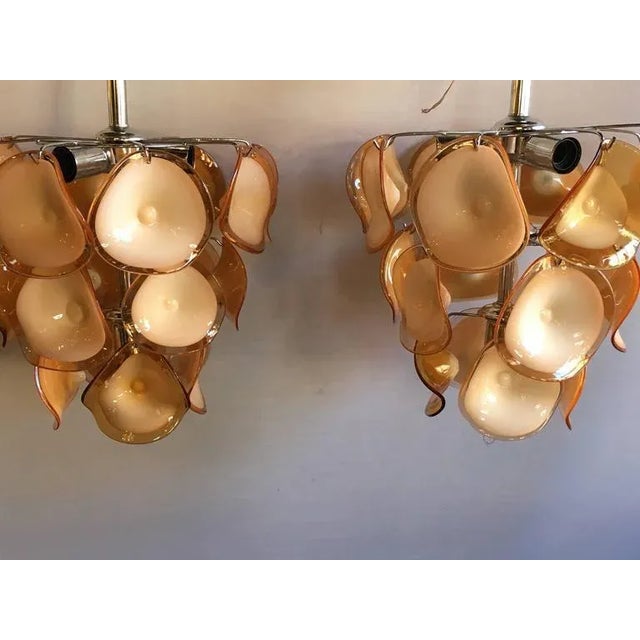 1950s Murano Glass Cone Shaped Light Fixtures - a Pair For Sale - Image 5 of 6