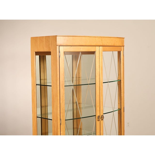 Wood Thomasville Bogart Collection Bow Front Curio Display Cabinet For Sale - Image 7 of 18
