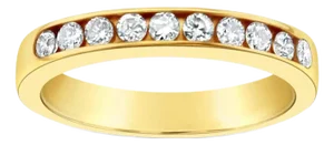 3MM Ten Stone Diamond Wedding Band, Size 3.5