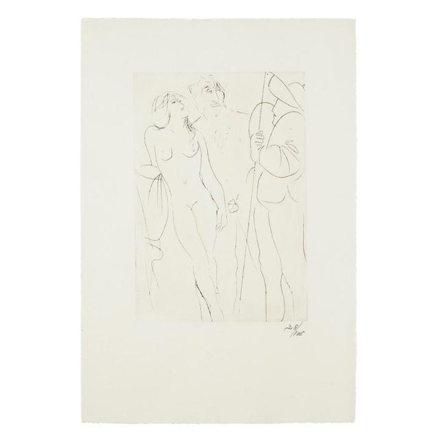 A Scene from King Oedipus is an original etching realized by Giacomo Manzù in 1968. Racolin Press inc New York, Officina...
