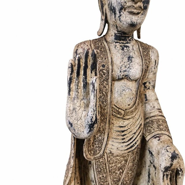 Myanmar School, Buddha Sculpture, 1800s, Wood For Sale - Image 4 of 9