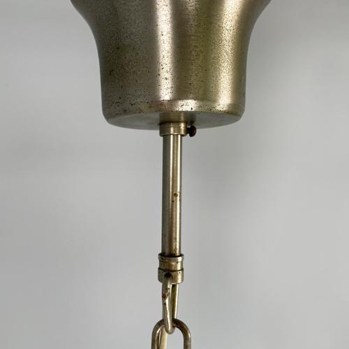 Mid-Century Italian Modern Hanging Lights in Opaline Glass and Metal, 1960s, Set of 2 For Sale - Image 14 of 16