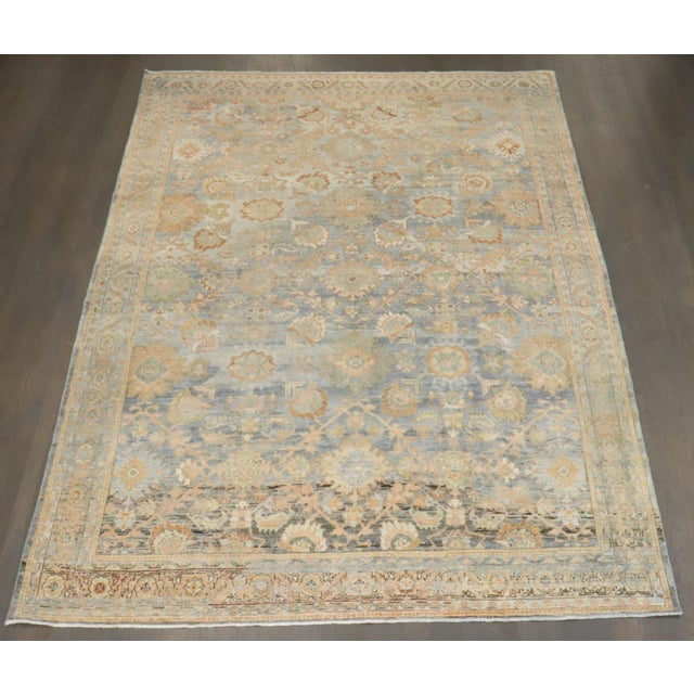 Early 20th Century Antique Zabihi Collection Persian Mahal Light Blue Field Rug - 7' x 10' For Sale - Image 5 of 12
