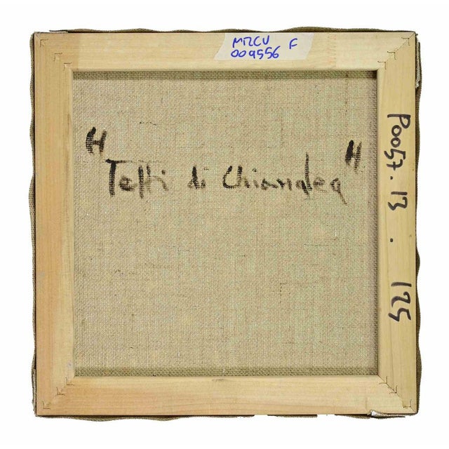 Contemporary Pino Romanò, Roofs in Chanalea, Oil Painting, 1990s For Sale - Image 3 of 4