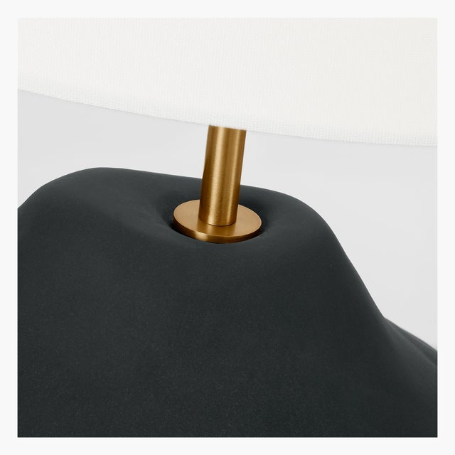 Hable by Visual Comfort Studio Hable Cadley Table Lamp in Rough Black Ceramic For Sale In Greenville, SC - Image 6 of 7