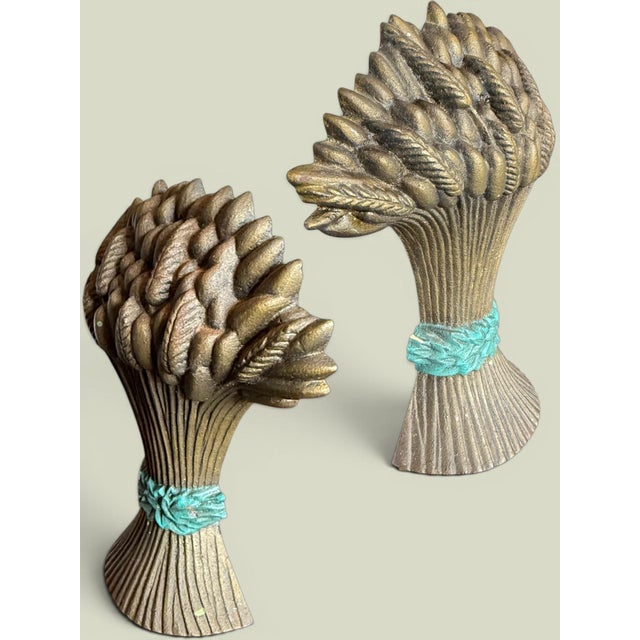 Vintage Cast Iron Wheat Sheaf Doorstop-Gold-Country-Farmhouse-Rustic-Cottage For Sale - Image 6 of 11